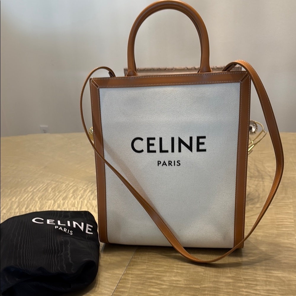 Celine canvas/leather tote size medium